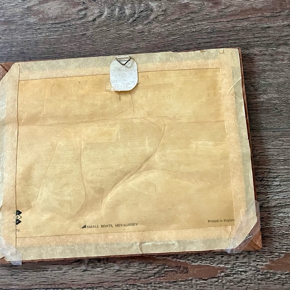 Vintage Oil Painting On Foil Picture Of Small Boats, UK Print 7/9 Inch - Picture 8 of 8